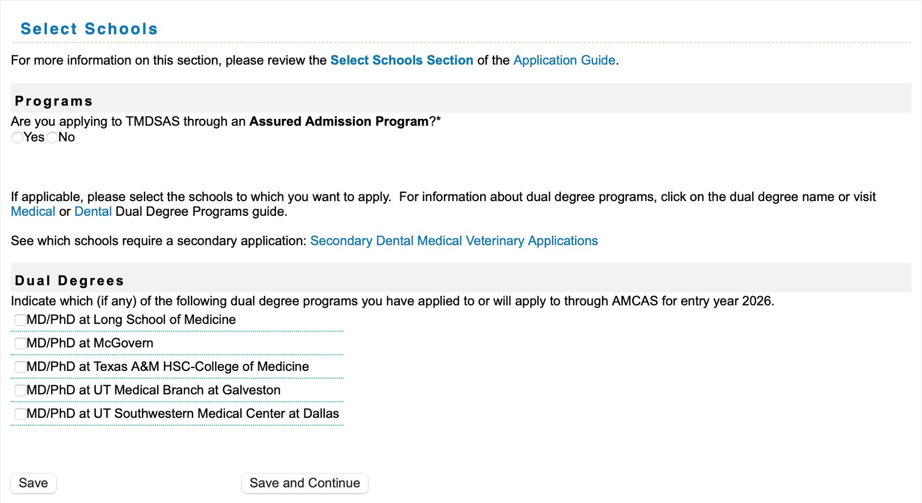 TMDSAS Application Guide - Section 1