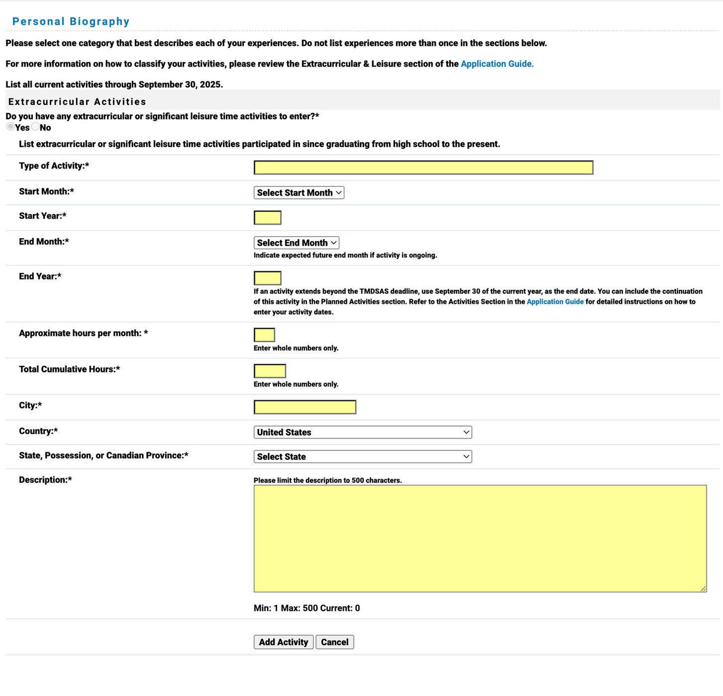 TMDSAS Application Guide - Personal Biography Part 8