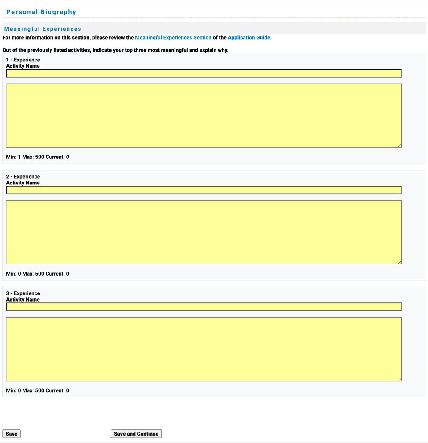 TMDSAS Application Guide - Personal Biography Part 9