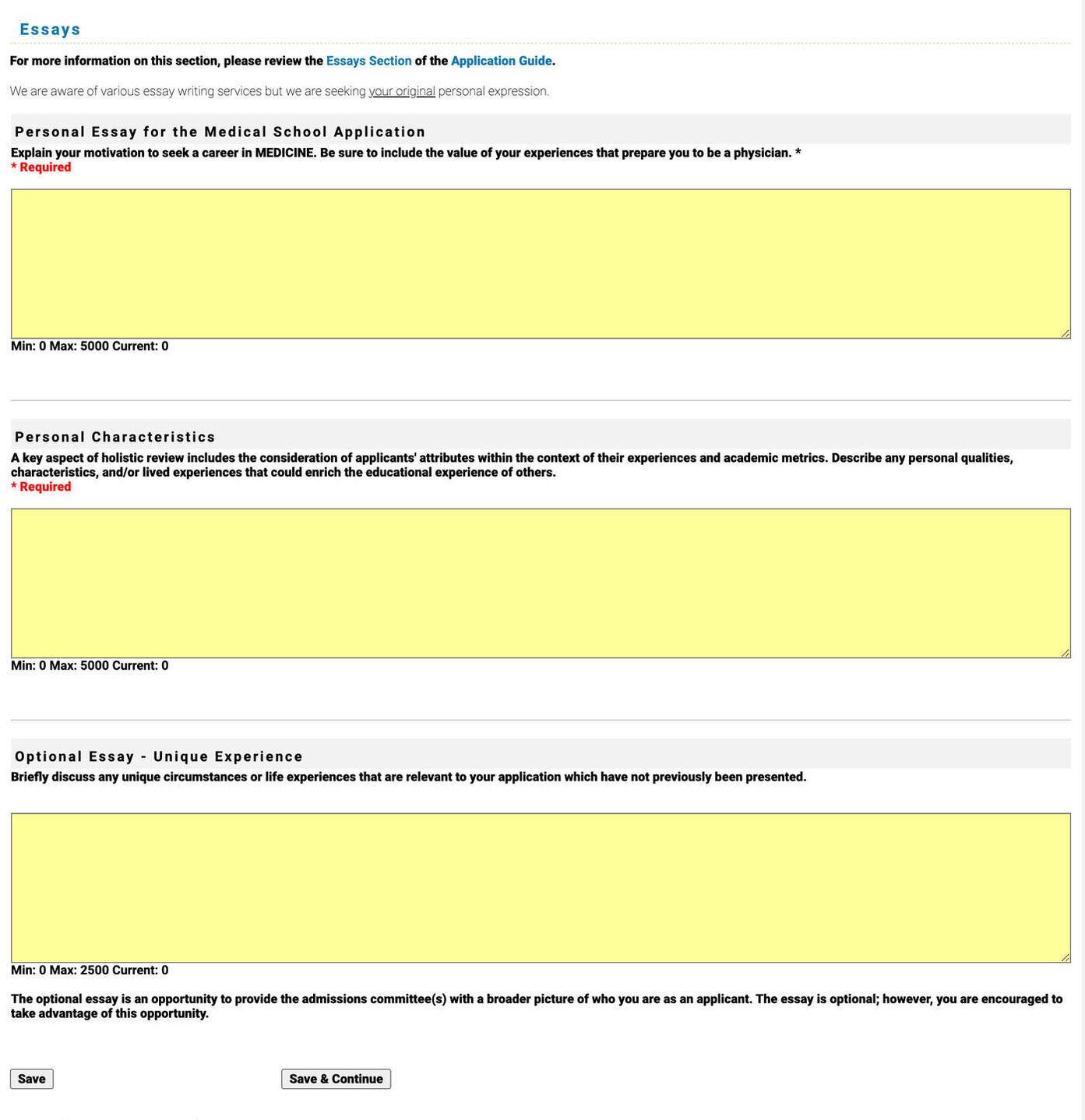 TMDSAS Application Guide - Essay