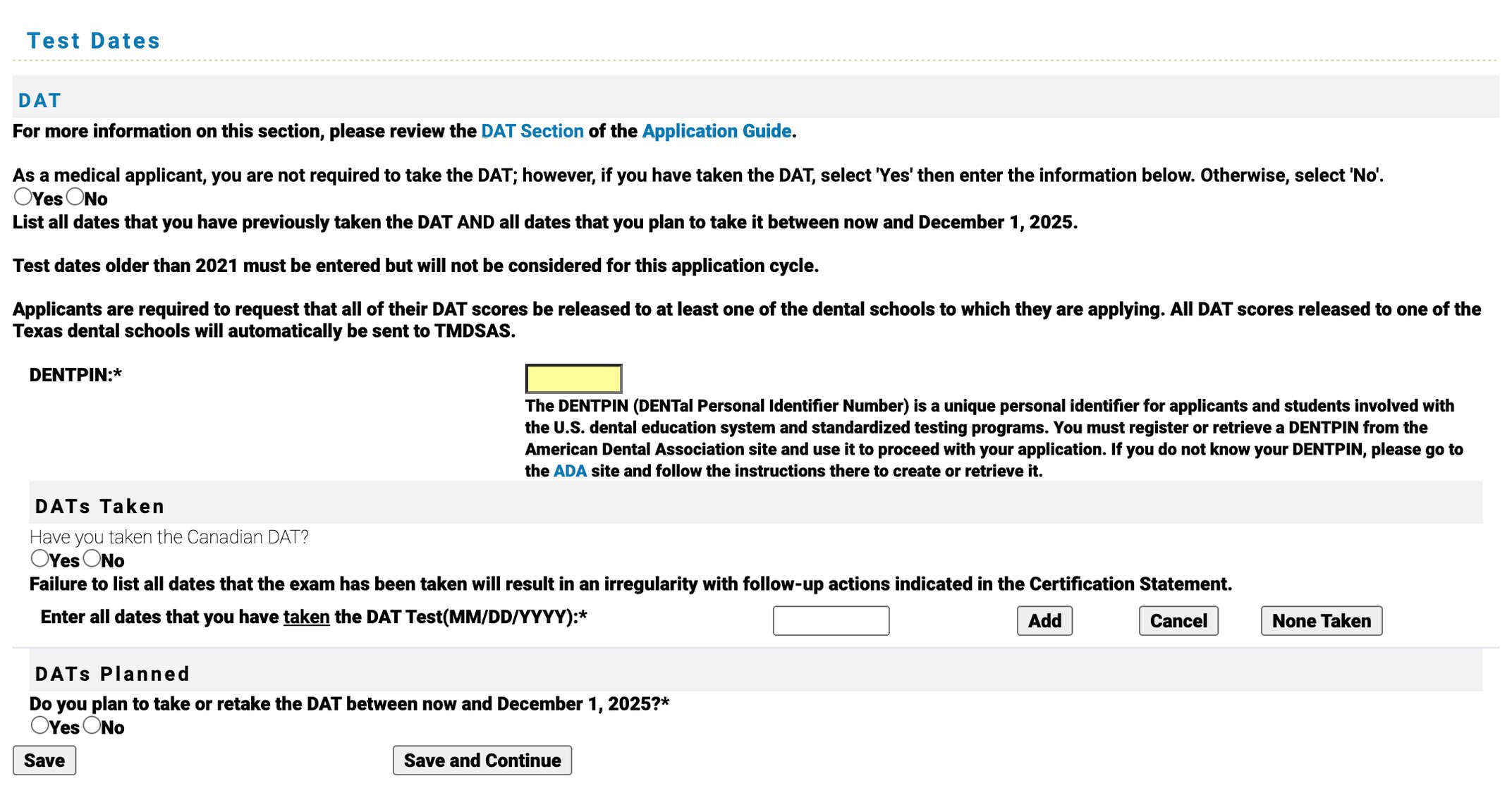 TMDSAS Application Guide - Test Scores Part 2