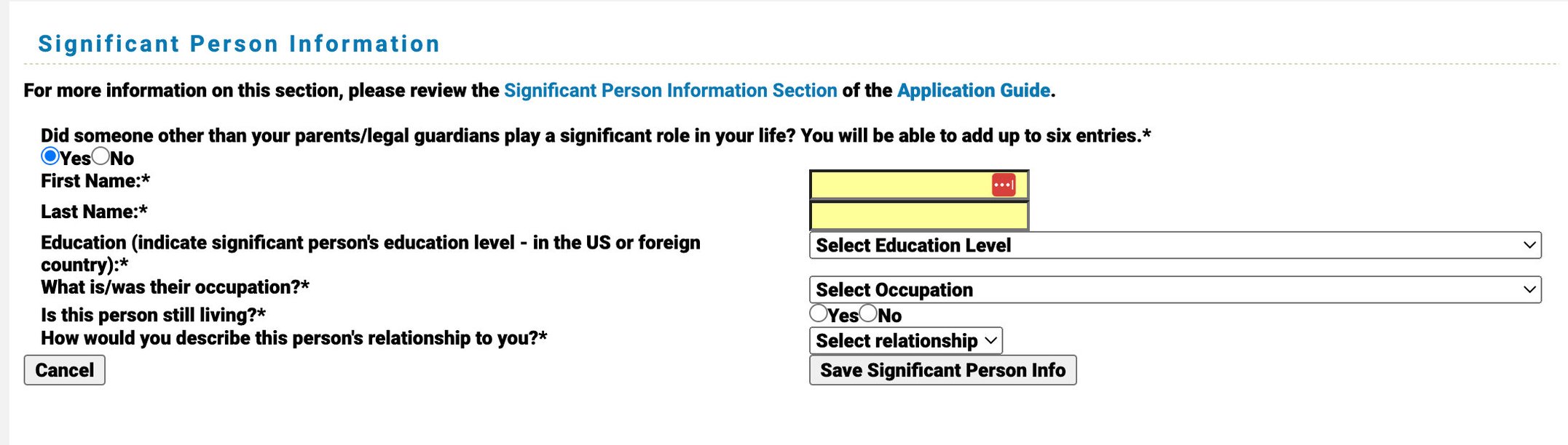 TMDSAS Application Guide - Significant Information