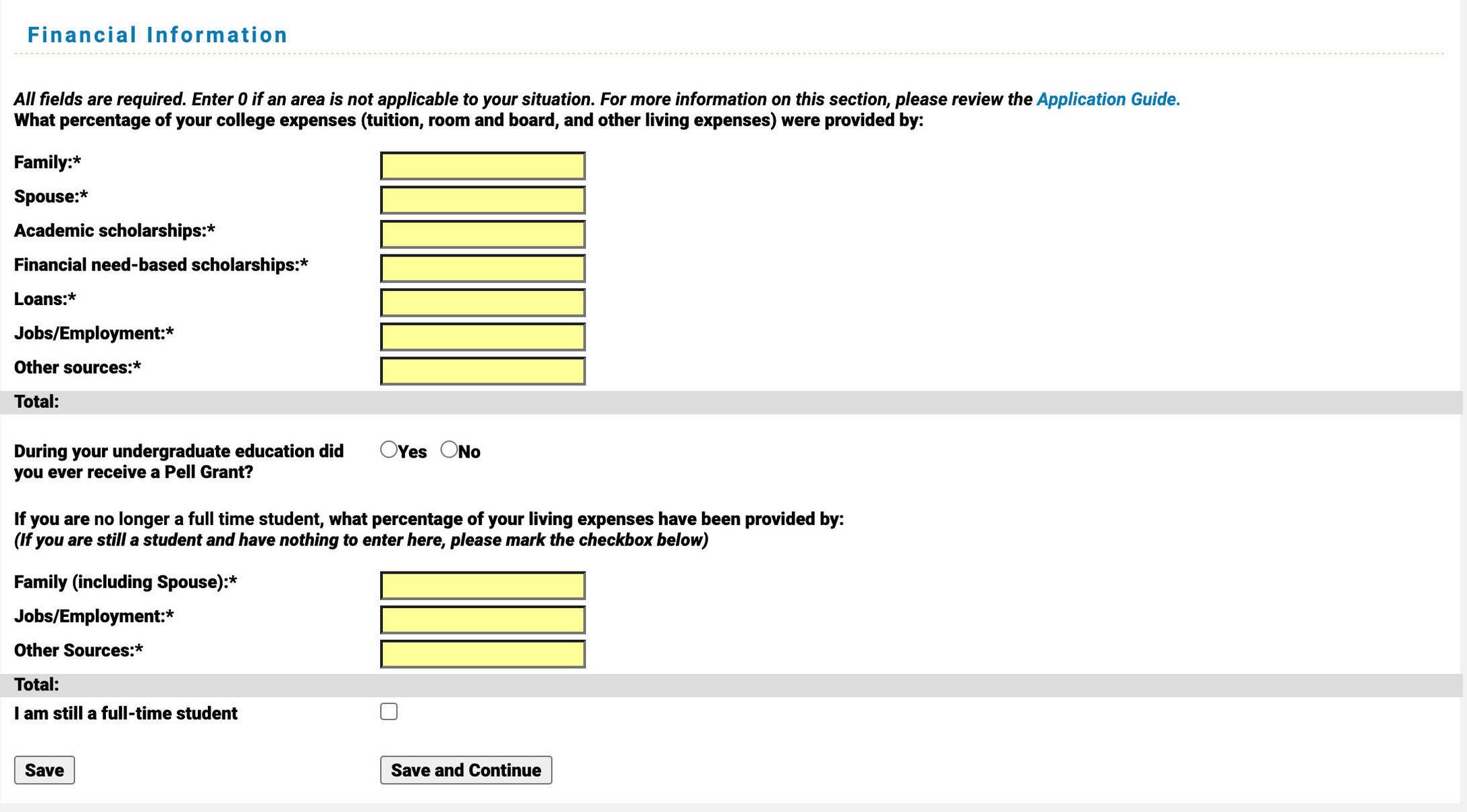 TMDSAS Application Guide - Financial Information