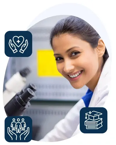 A premed student engages in research as an extracurricular activity