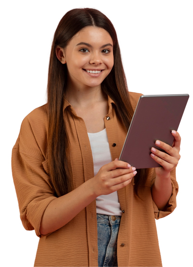 Online MCAT Tutoring Student with tablet
