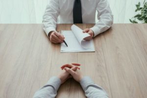 man getting a medical school interview