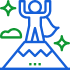 man on volcano icon