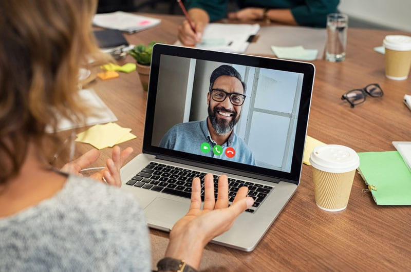 woman having a video conference