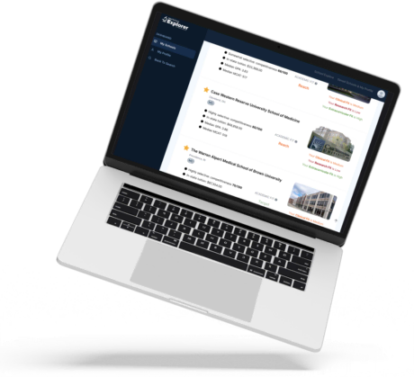 laptop with favorited schools