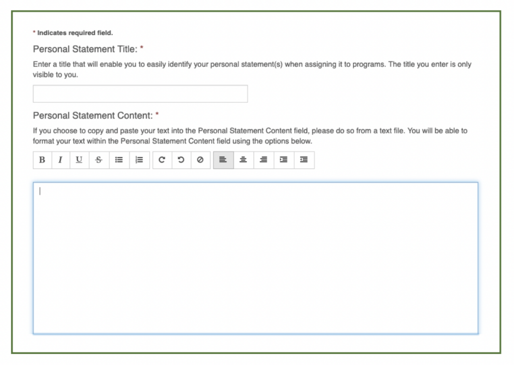 eras personal statement 1 page