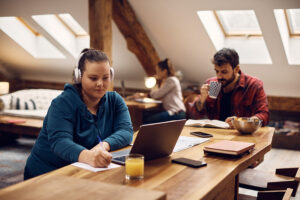 Female student writing a medical school personal statement