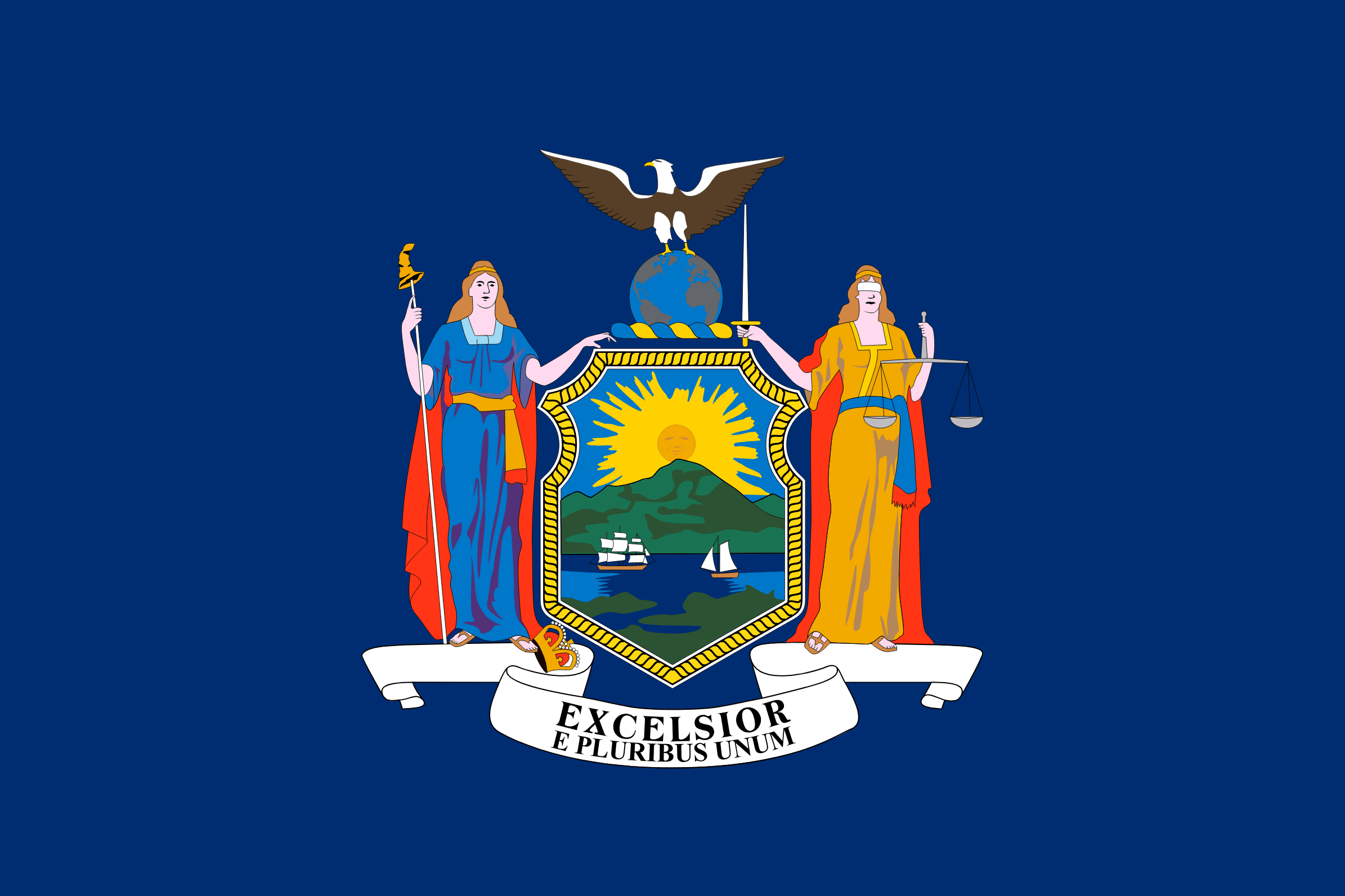 The New York state flage