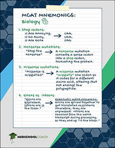 50 Must-Know MCAT Mnemonics Handout