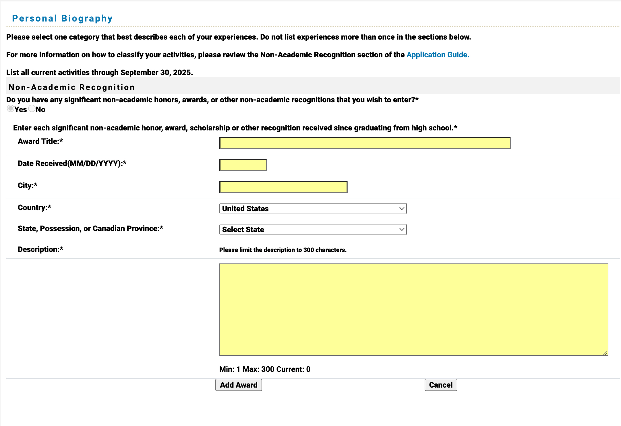 TMDSAS Application Guide - Personal Biography Part 2