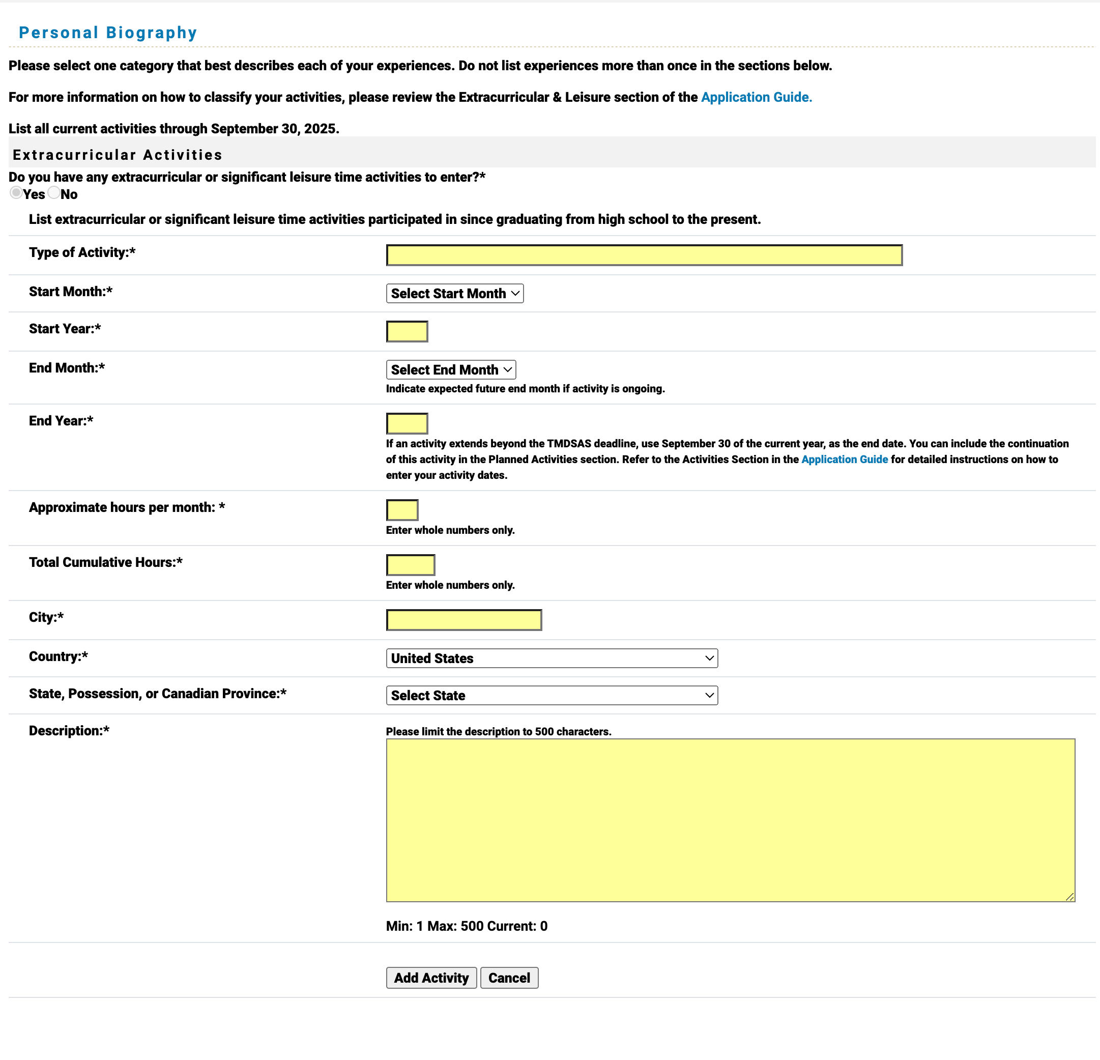 TMDSAS Application Guide - Personal Biography Part 8