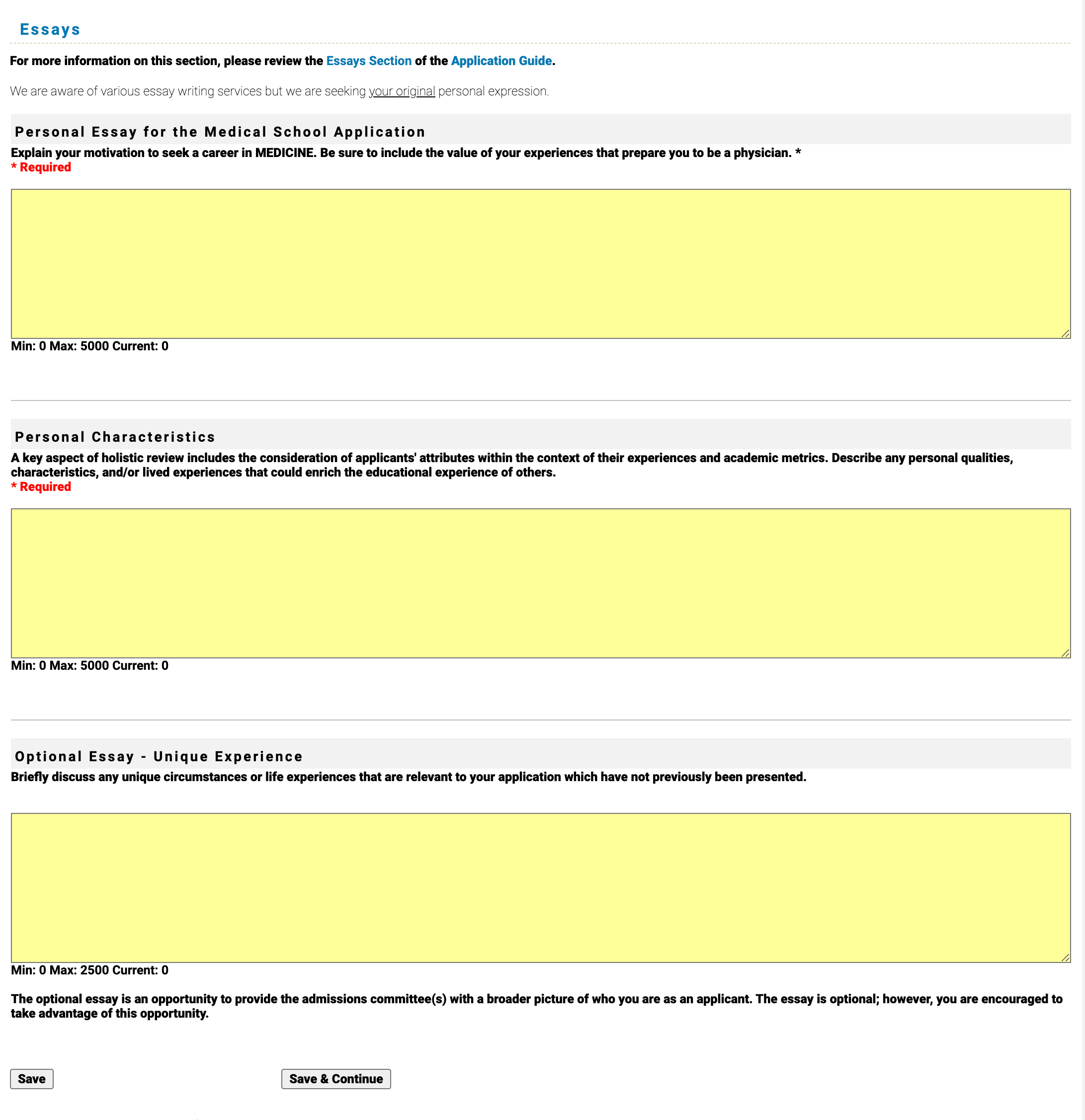 TMDSAS Application Guide - Essay