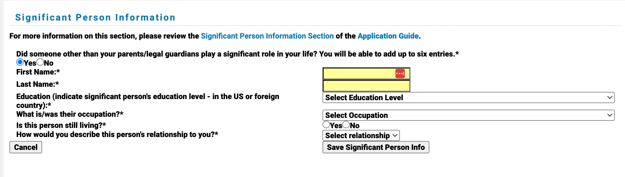 TMDSAS Application Guide - Significant Information