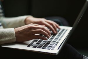 High School student writing a college application essay