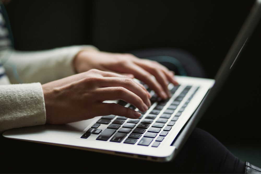 High School student writing a college application essay