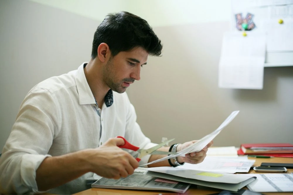 Student looking over their medical school application