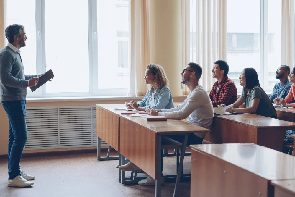 Student in a classroom