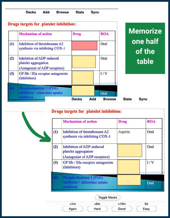Create Image Occlusion cards from lecture Step 2: Label and memorize one column from the table
