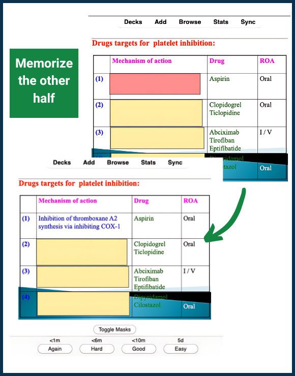 Create Image Occlusion cards from lecture Step 3: Label and memorize the other column from the table